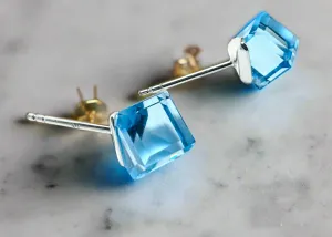 Crystal Ice Cube Stud Earrings