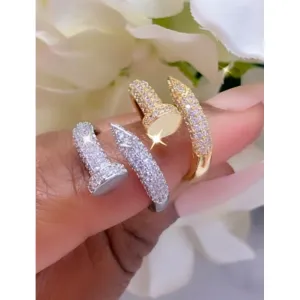 Crystal Nail It Ring