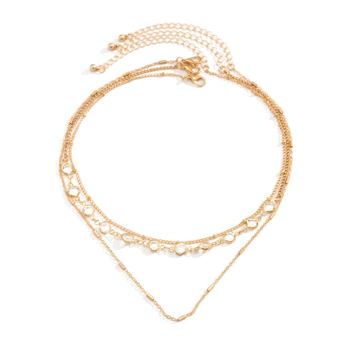 Cubic Zirconia & 18K Gold-Plated Chain Necklace
