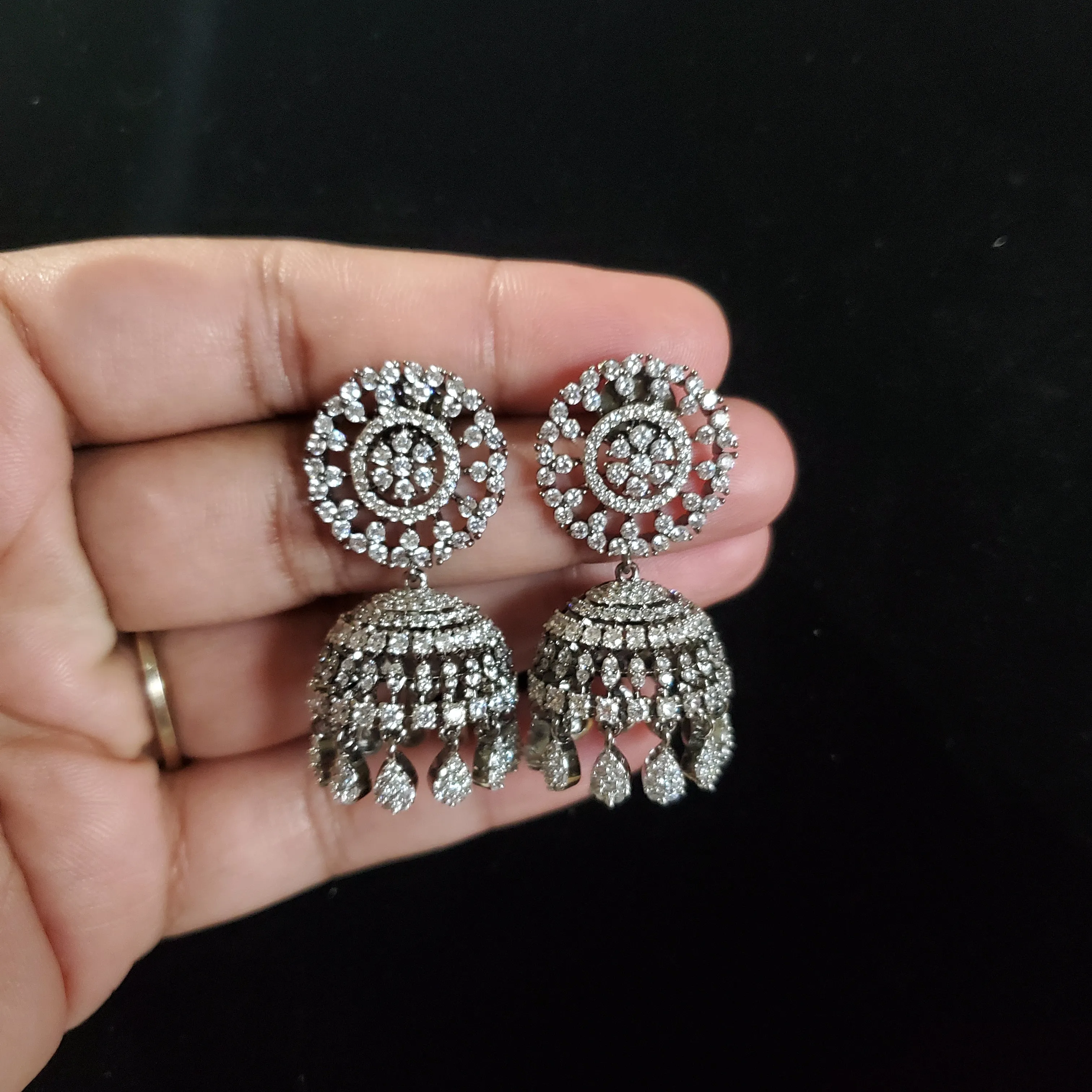 Cubic Zirconia Classic Jhumki Victorian