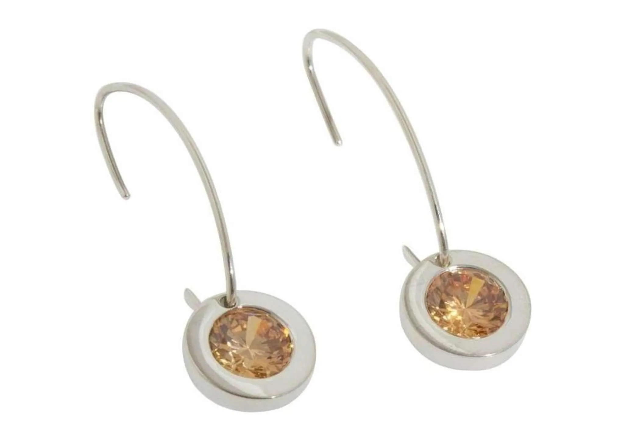 Cubic Zirconia 'D' Hook Earrings