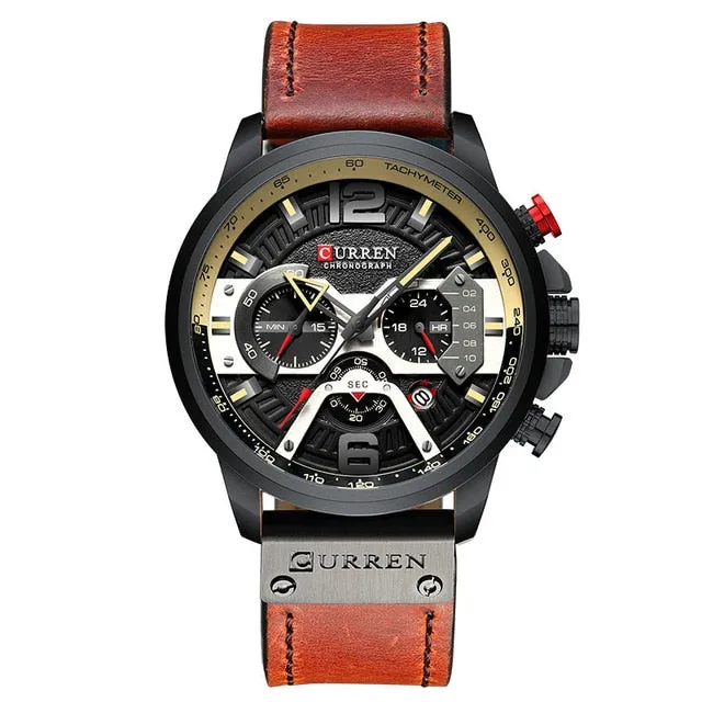 CURREN Luxury Brand Men Analog Leather Sports Watches Men's Army Military Watch Male Date Quartz Clock Relogio Masculino 2019
