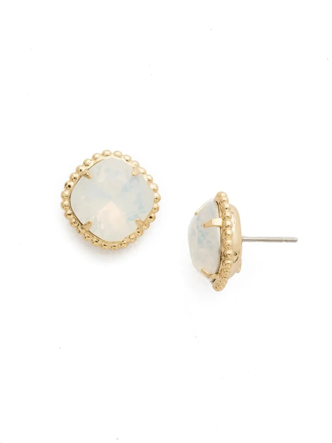 Cushion Cut Solitaire Sorrellie Stud Earring - Milky