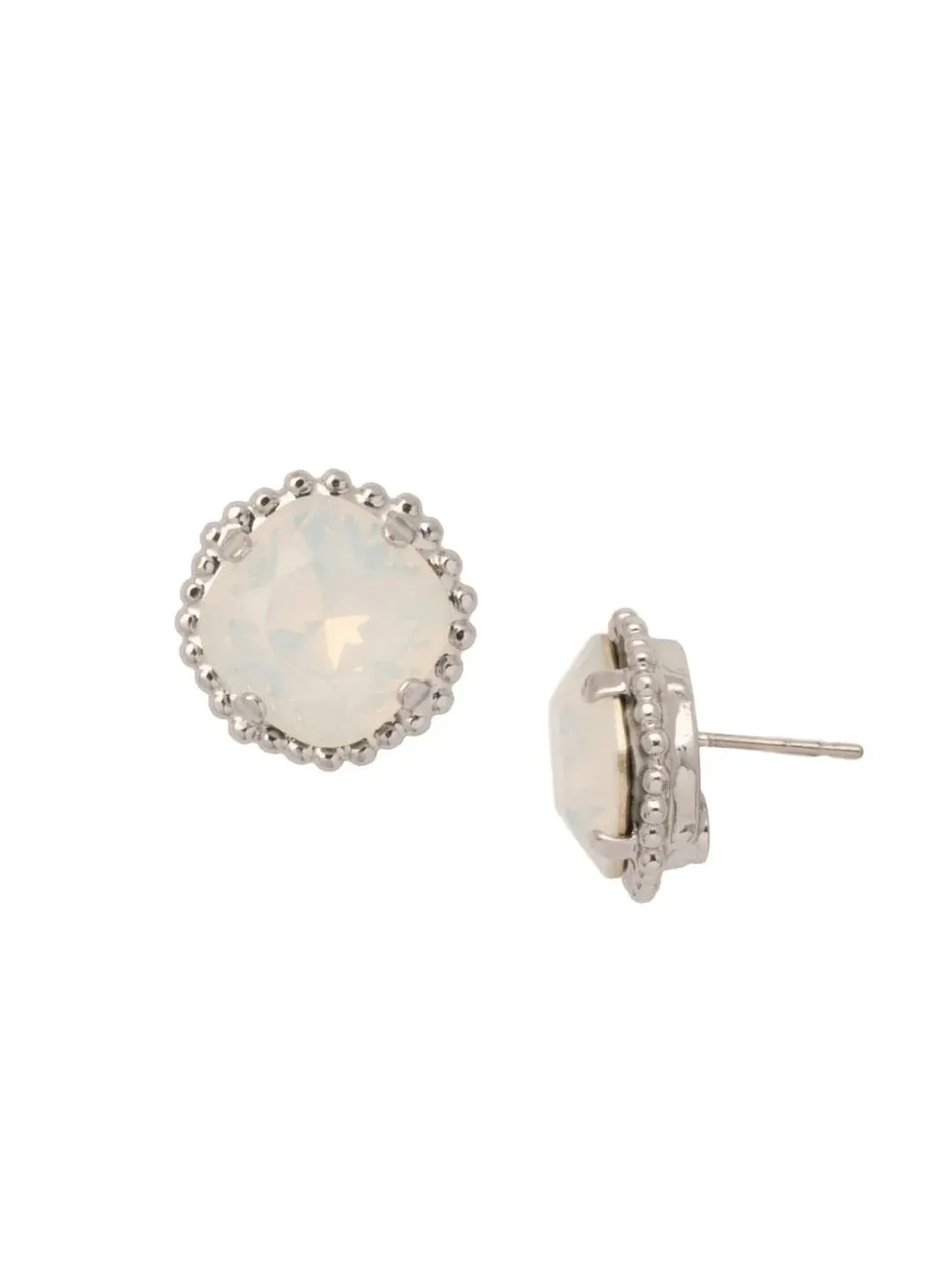 Cushion Cut Solitaire Sorrellie Stud Earring - Milky