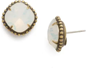 Cushion Cut Solitaire Sorrellie Stud Earring - Milky