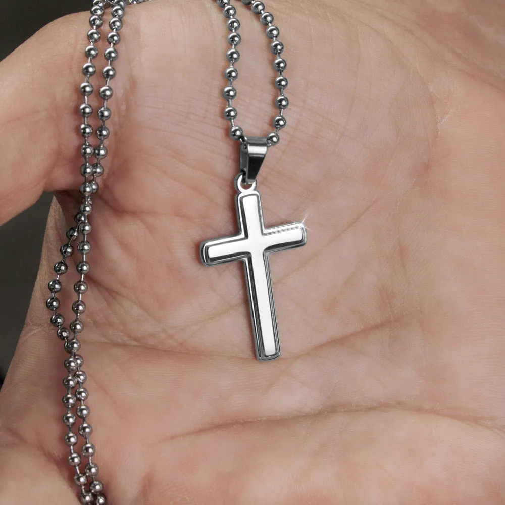 Dad Cross Necklace-You made my life better