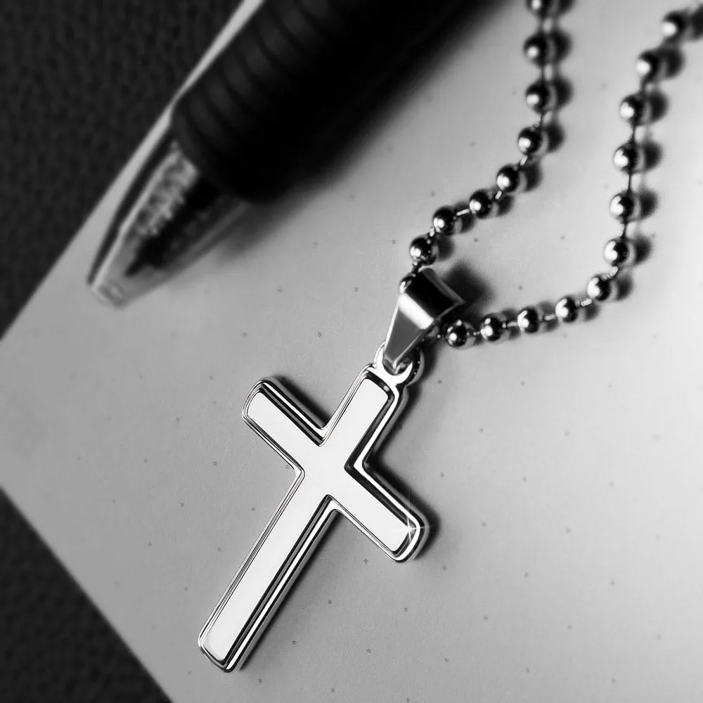 Dad Cross Necklace-You made my life better