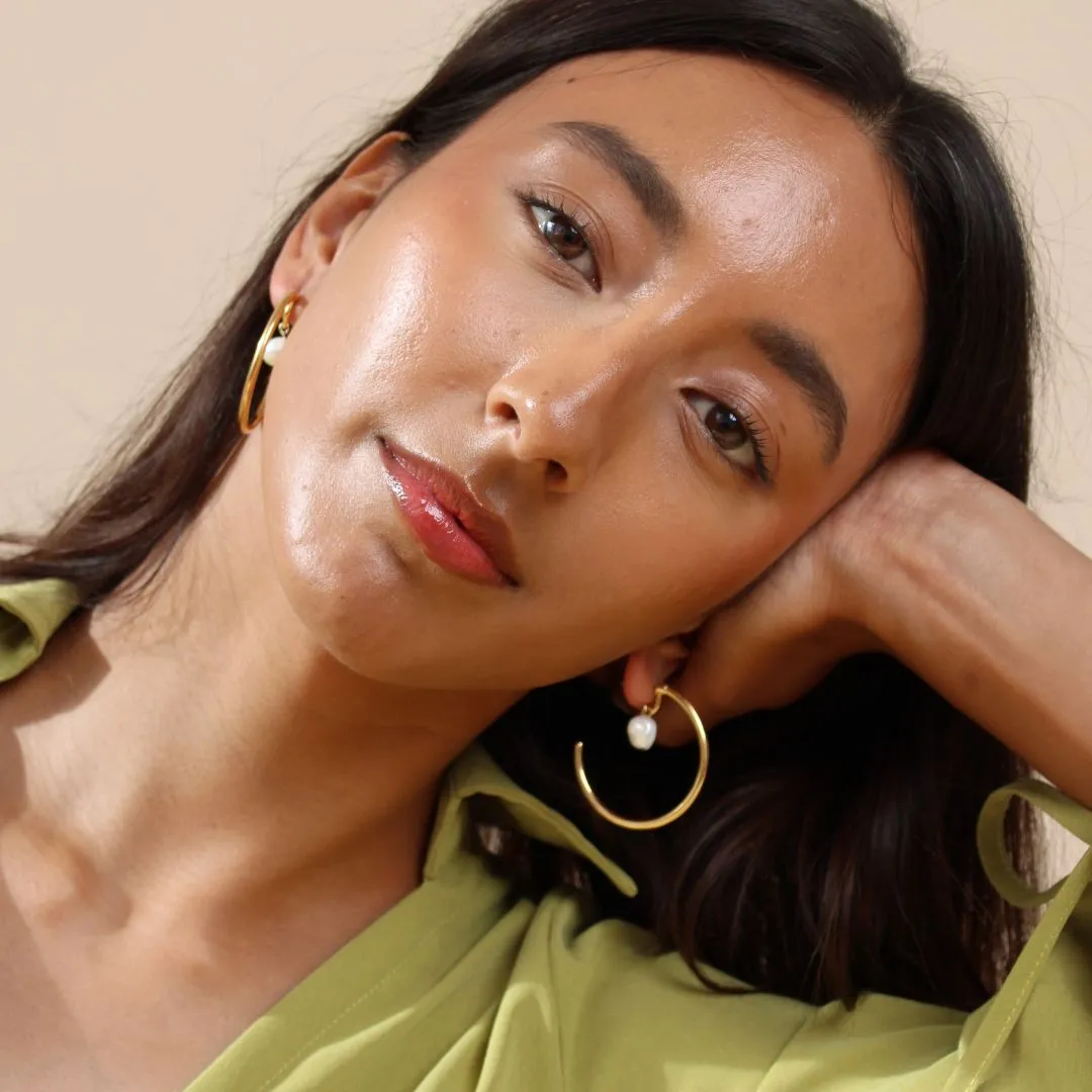 Darcie Pearl Hoops, Gold