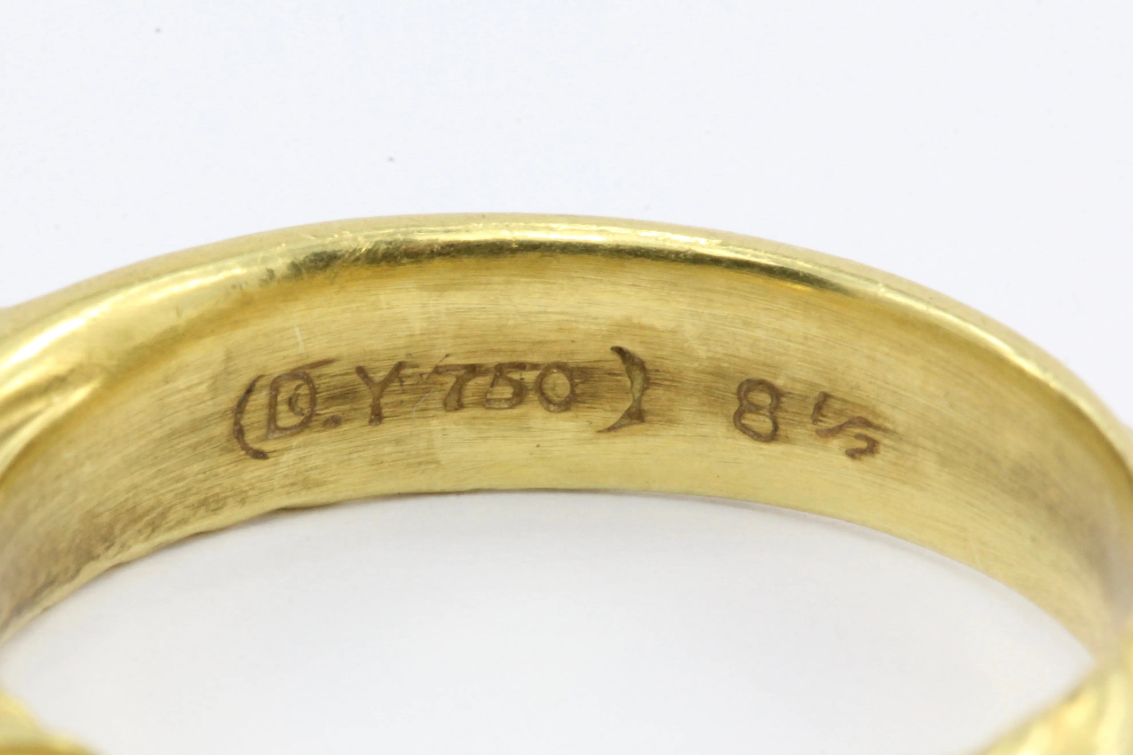 David Yurman 18K Yellow Gold and Diamond Crossover Ring Size 8.75