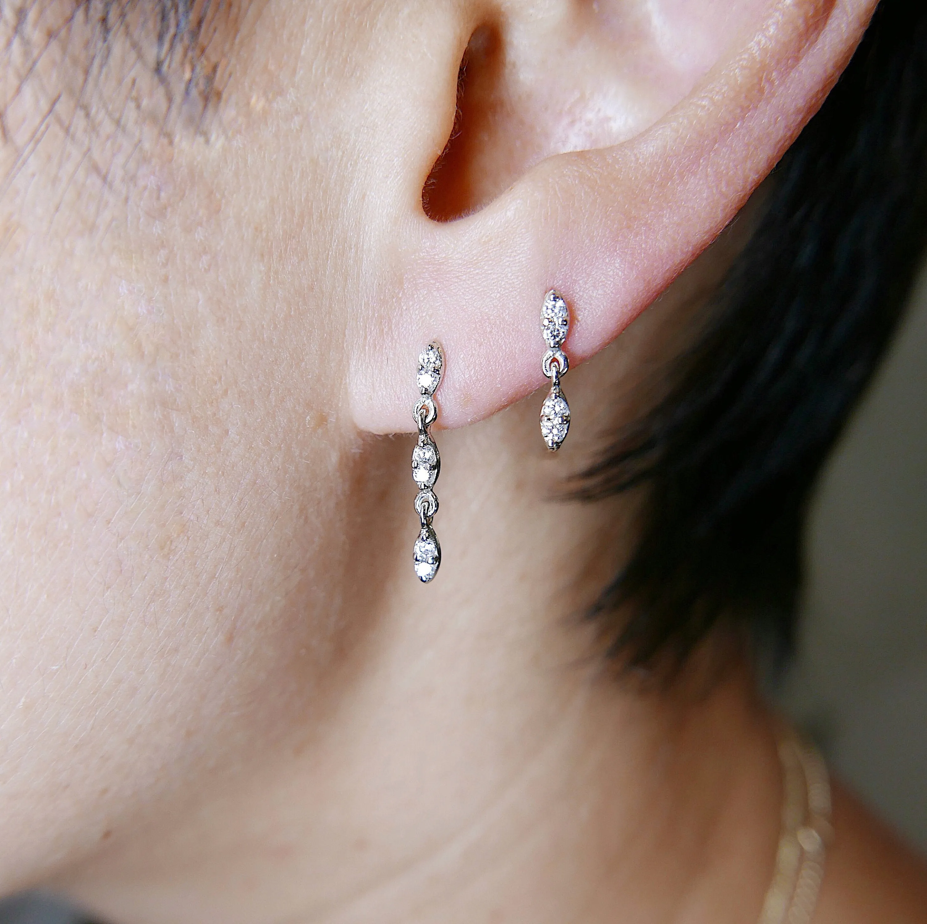Deja Vu Double Drop Diamond Earring
