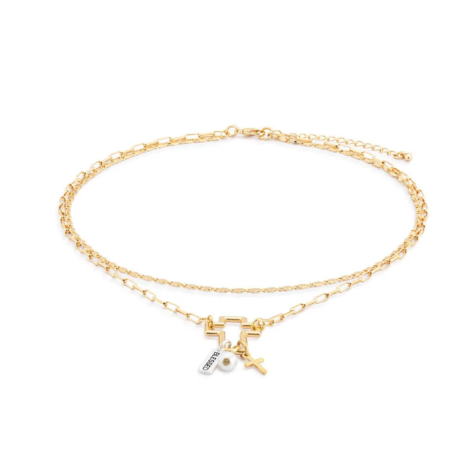 Demdaco Your Journey Faith Necklace Jewelry Set - Gold