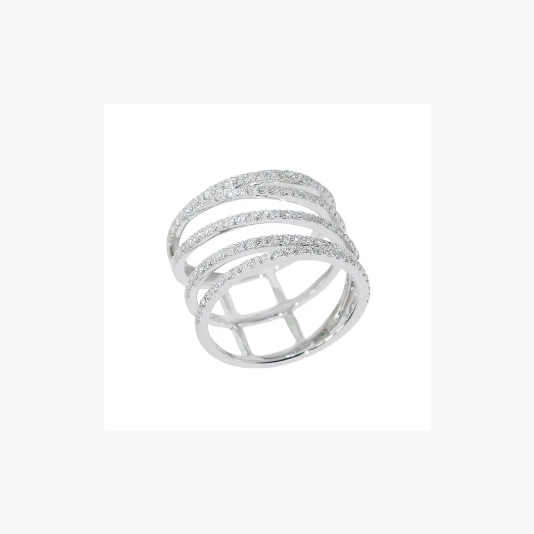 Designer Fashion Fine Jewelry White Diamond Gold Ring