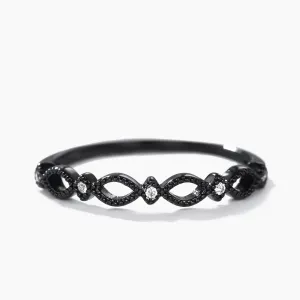 Diamond Black Gold Wedding Ring Infinity Band