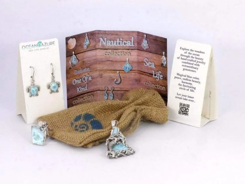 Dolphin Pendant Necklace with Larimar