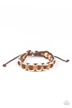 Don't WEAVE Me Hanging Brown Paparazzi Bracelet