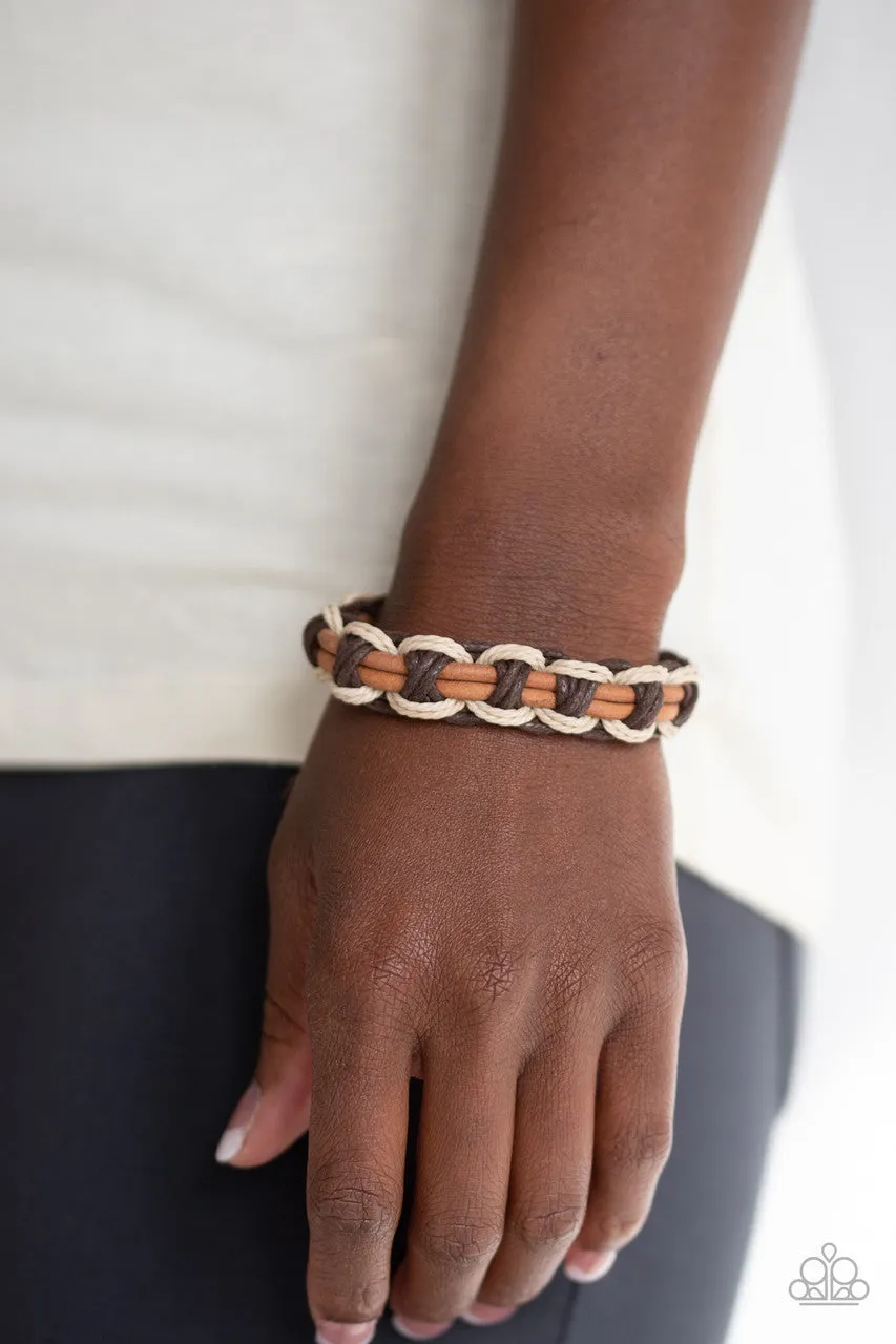 Don't WEAVE Me Hanging Brown Paparazzi Bracelet