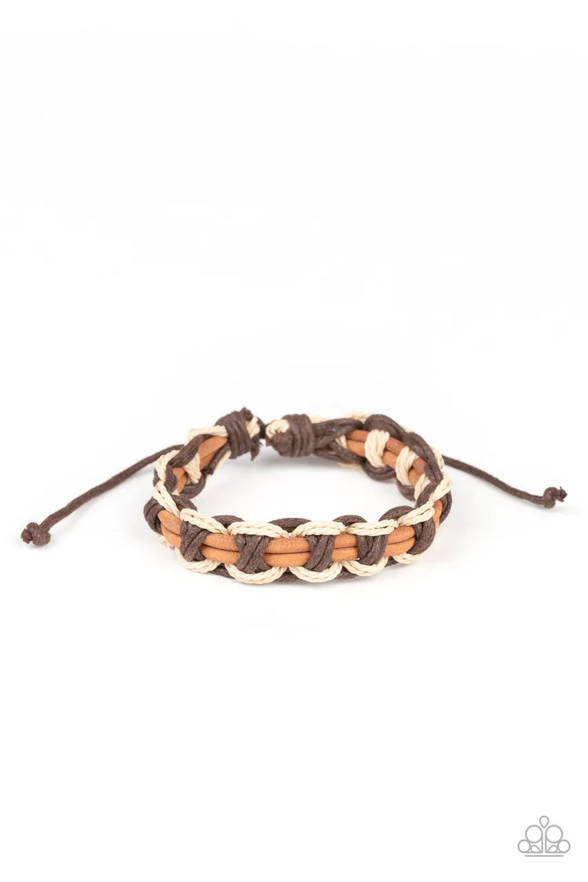 Don't WEAVE Me Hanging Brown Paparazzi Bracelet