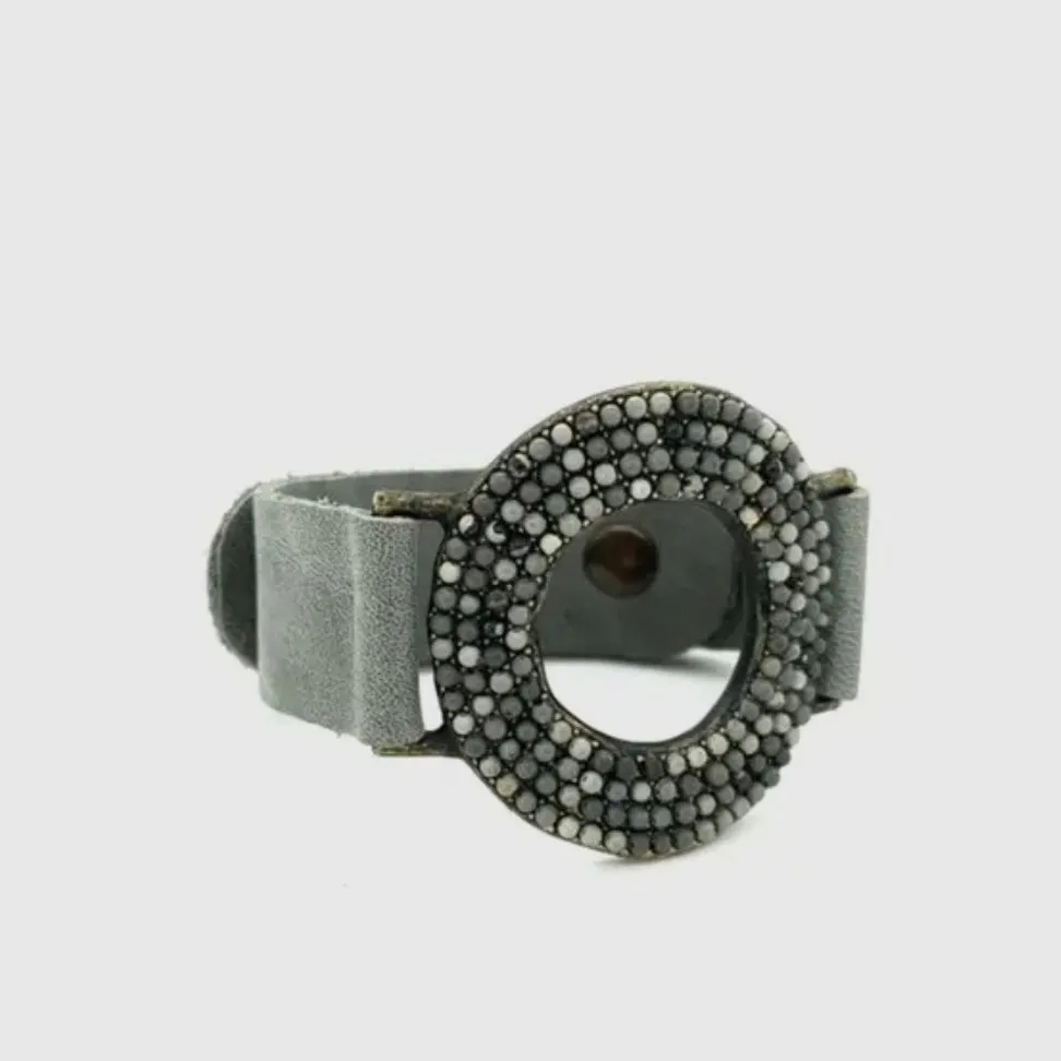 Donut Leather Bracelet – With Gems