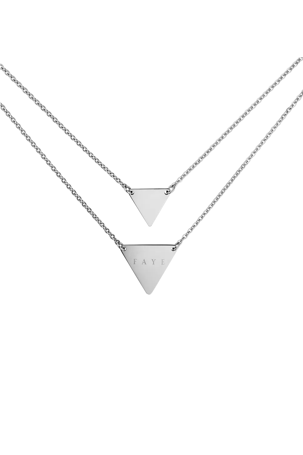 Double Layer Triangle Necklace Silver
