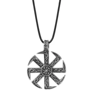 Double Sided Slavic Kolovrat Amulet Necklace