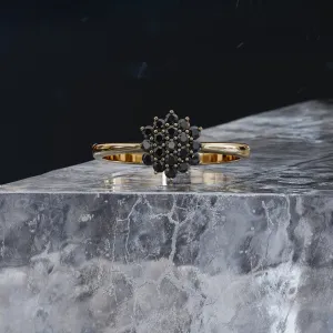 Draco Cluster Natural Black Diamond Ring