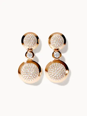Earrings BOUTON 2 Cabochons Diamond Pavé / Classic Diamond Pavé / Classic