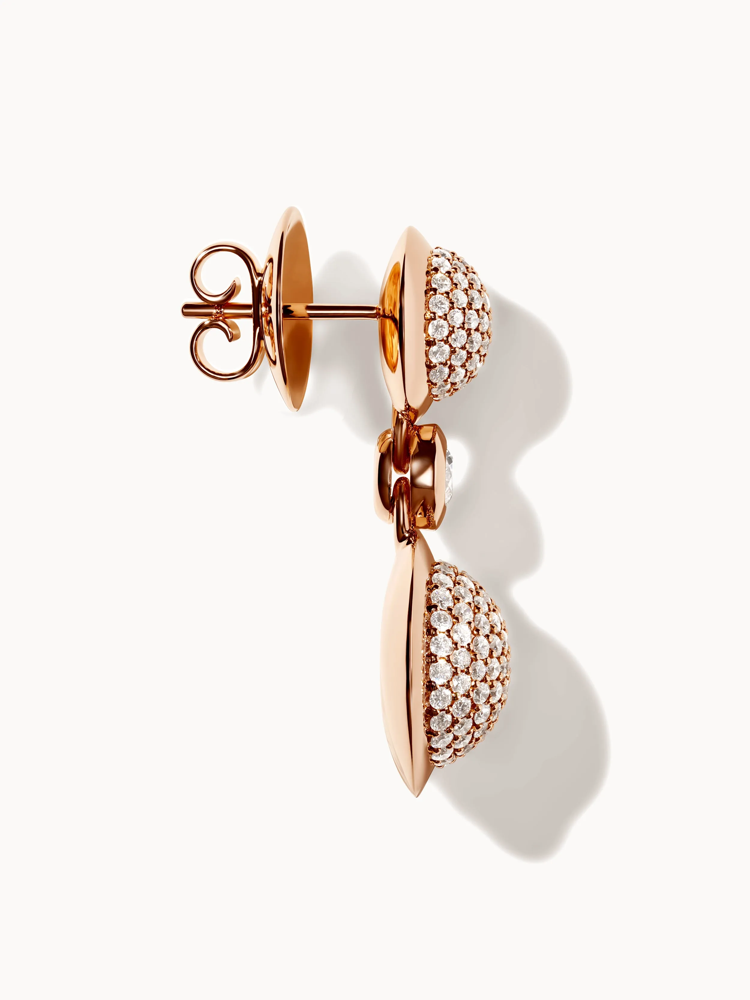 Earrings BOUTON 2 Cabochons Diamond Pavé / Classic Diamond Pavé / Classic
