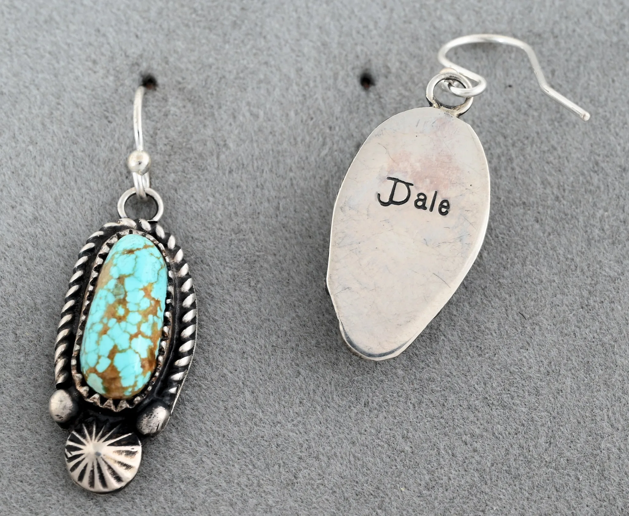 Earrings with #8 Turquoise by Jeanette Dale