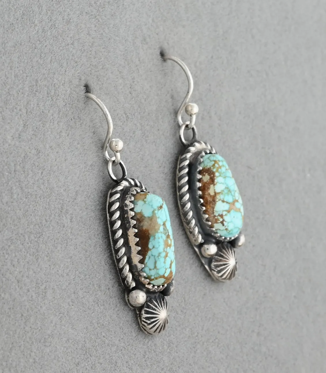 Earrings with #8 Turquoise by Jeanette Dale