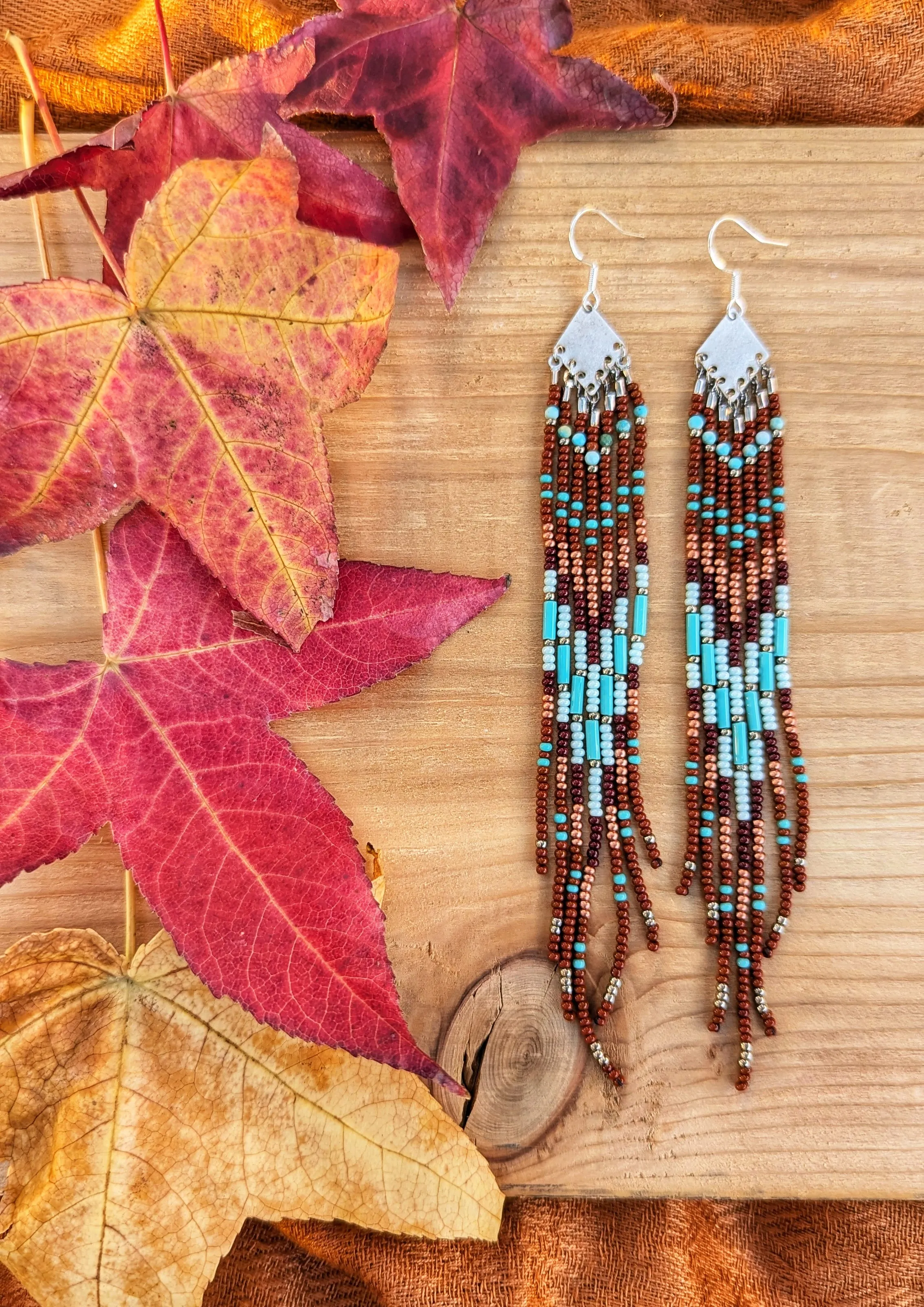 Earth & Sky Boho Beaded Earrings