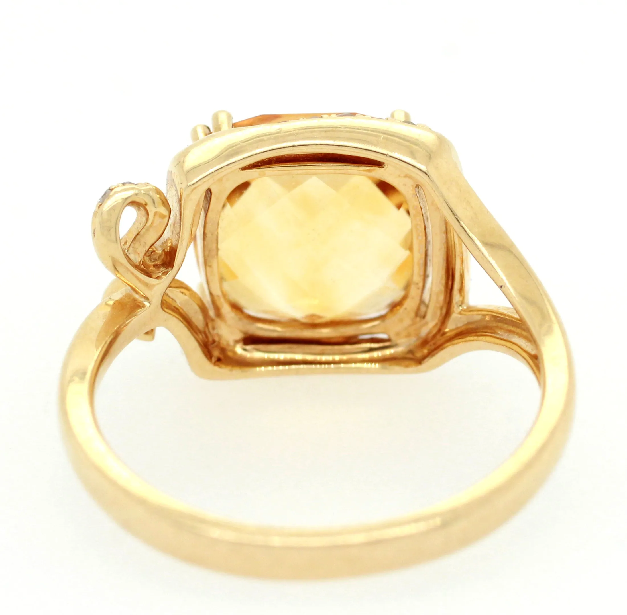 EFFY 1.39ctw Citrine and Diamond Cocktail Ring - 14k Yellow Gold | Size 7