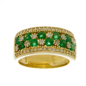 Effy 2.00ct Emerald & Diamond Band Ring