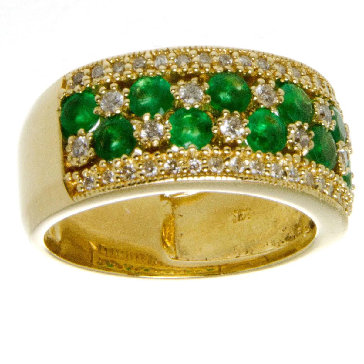 Effy 2.00ct Emerald & Diamond Band Ring