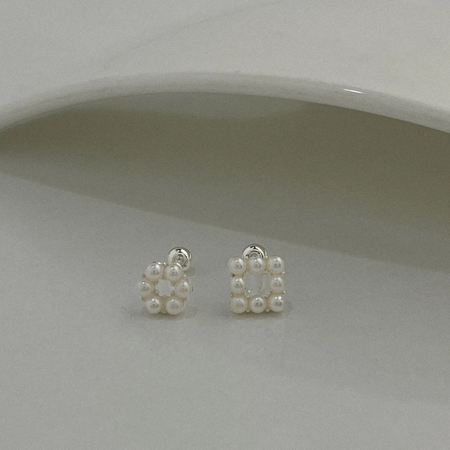 Elara Sterling Silver Pearl Stud Piercing Earring