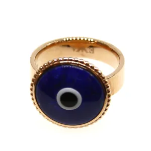 Emporio Armani Ladies Stainless Steel Rg Ring With Lapis Lazuli Size 9