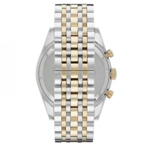 EMPORIO ARMANI Sport Two-Tone Stainless Steel Blue Dial Chronograph Quartz Watch for Gents - AR8030