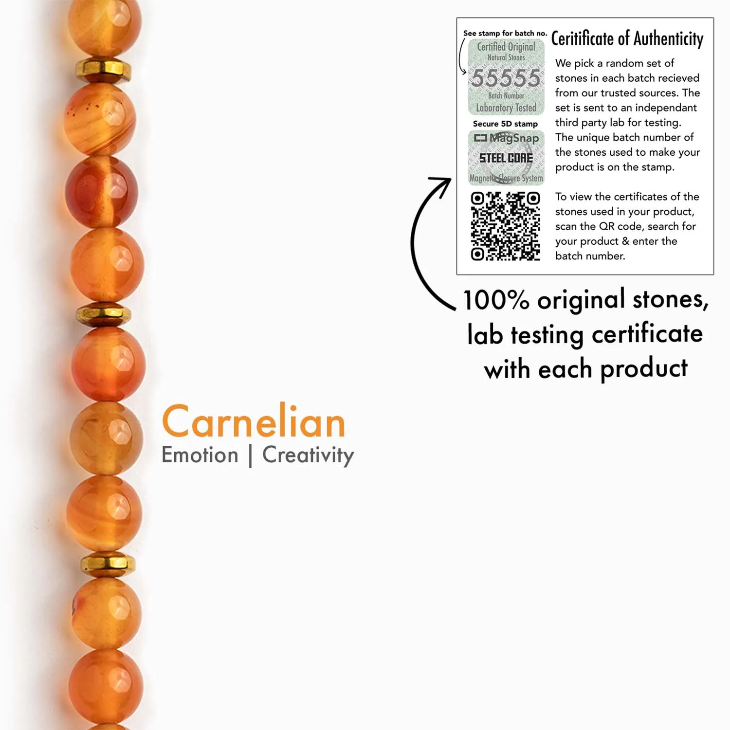 Empowering Carnelian Natural Stone Bracelet