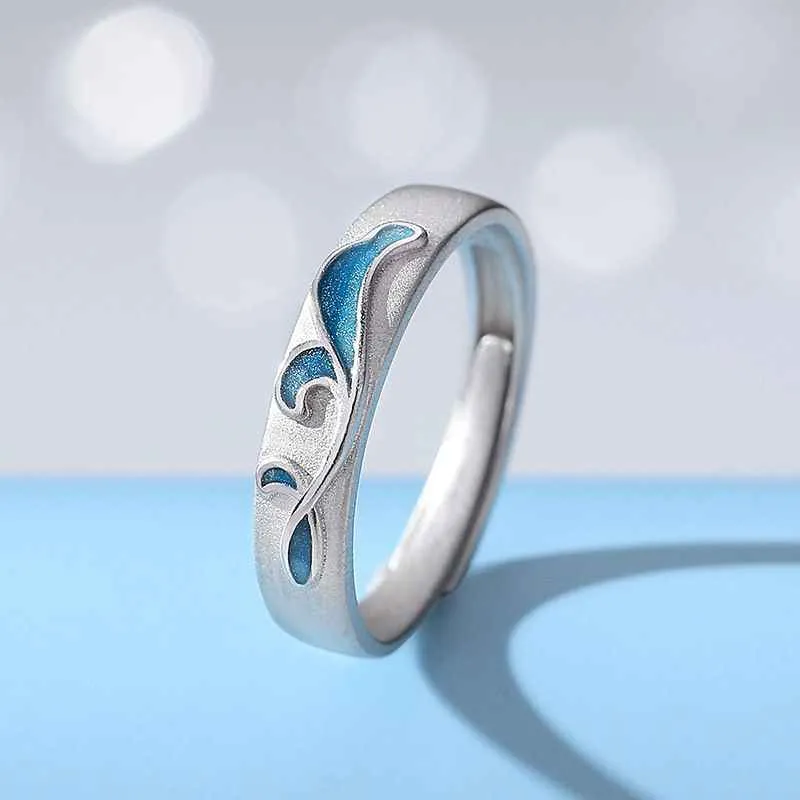 Enamel Whale Matching Couple Rings