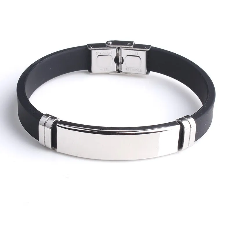Engravable Fashion Silicone Bracelets for Men