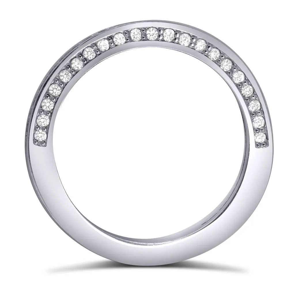 Eternal Love Diamond Crescent Wedding Band
