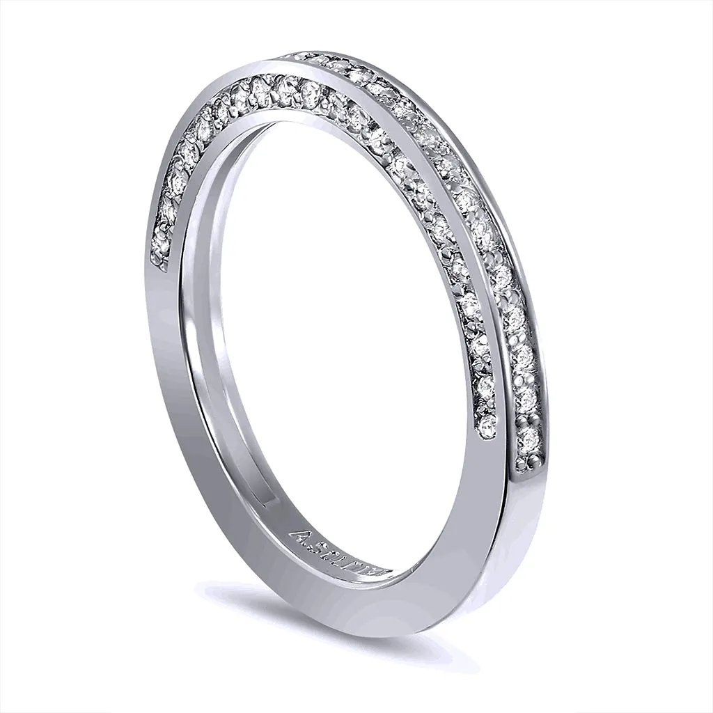 Eternal Love Diamond Crescent Wedding Band