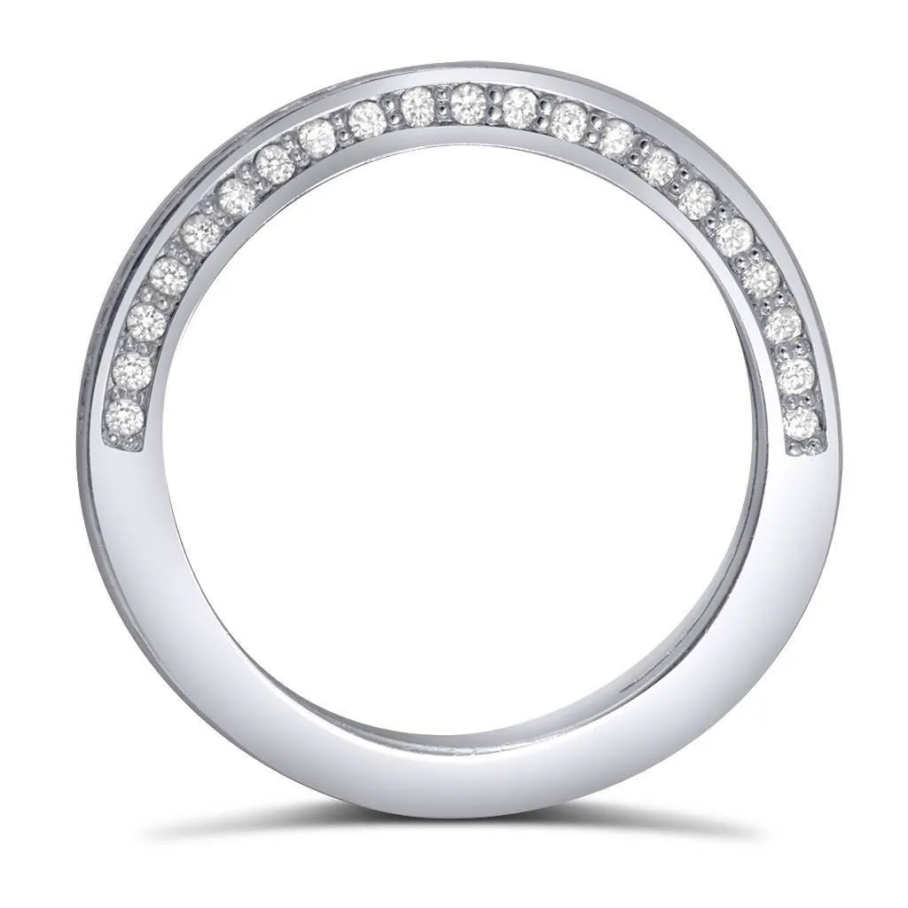 Eternal Love Diamond Crescent Wedding Band
