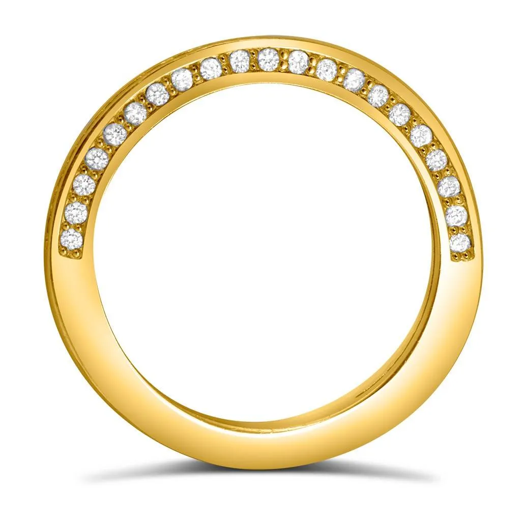 Eternal Love Diamond Crescent Wedding Band