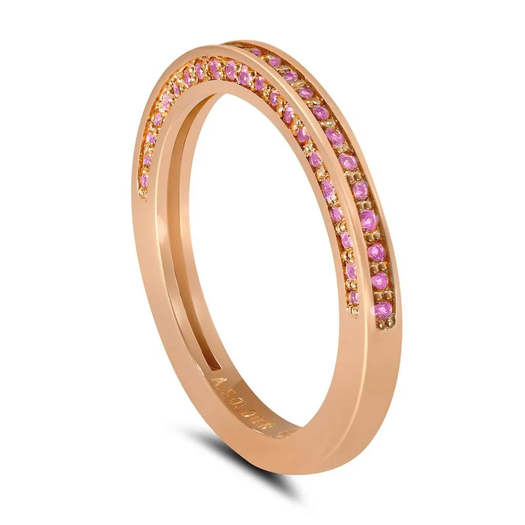 Eternal Love Pink Sapphire Wedding Band