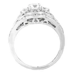 EternalDia 1 Carat T.W. Diamond 14kt White Gold Three Stone Engagement Ring