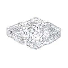 EternalDia 1 Carat T.W. Diamond 14kt White Gold Three Stone Engagement Ring