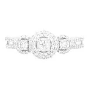 EternalDia 3/8 Carat T.W. Diamond 10kt White Gold Three Stone Engagement Ring