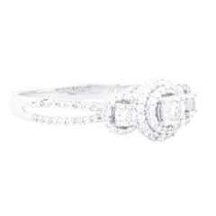 EternalDia 3/8 Carat T.W. Diamond 10kt White Gold Three Stone Engagement Ring