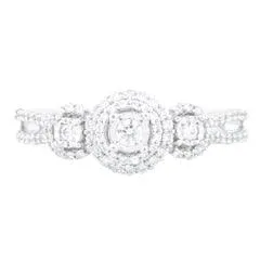 EternalDia 3/8 Carat T.W. Diamond 10kt White Gold Three Stone Engagement Ring