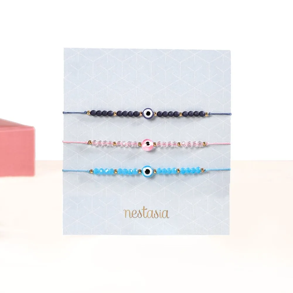 Evil Eye Beaded Bracelet Set Of 3